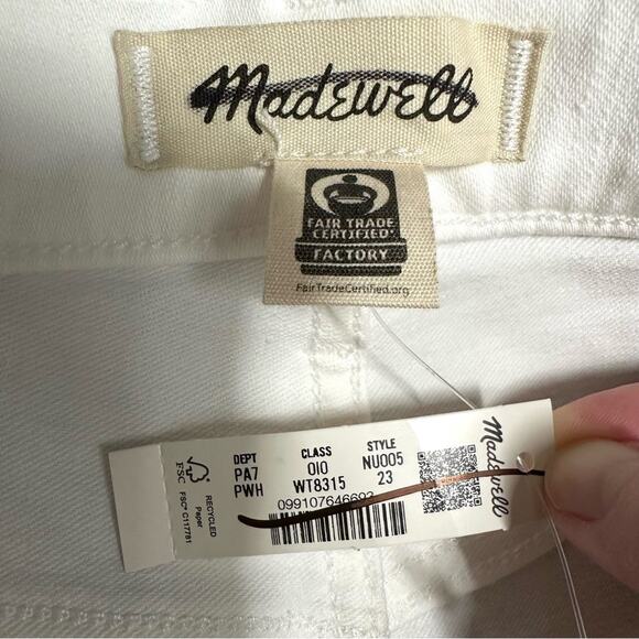 Madewell Flared Wide-Leg Crop Jeans in pure white Size 23 - Picture 6 of 10